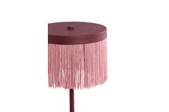 Rechargeable Table Lamp - Ø17x35 cm, Matte Burgundy with Light Pink Details